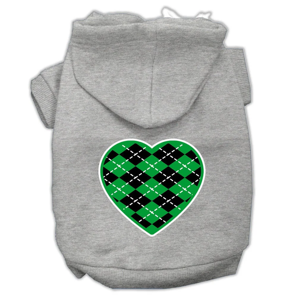 Pet Hoodie "Green Argyle Heart" - Image 5