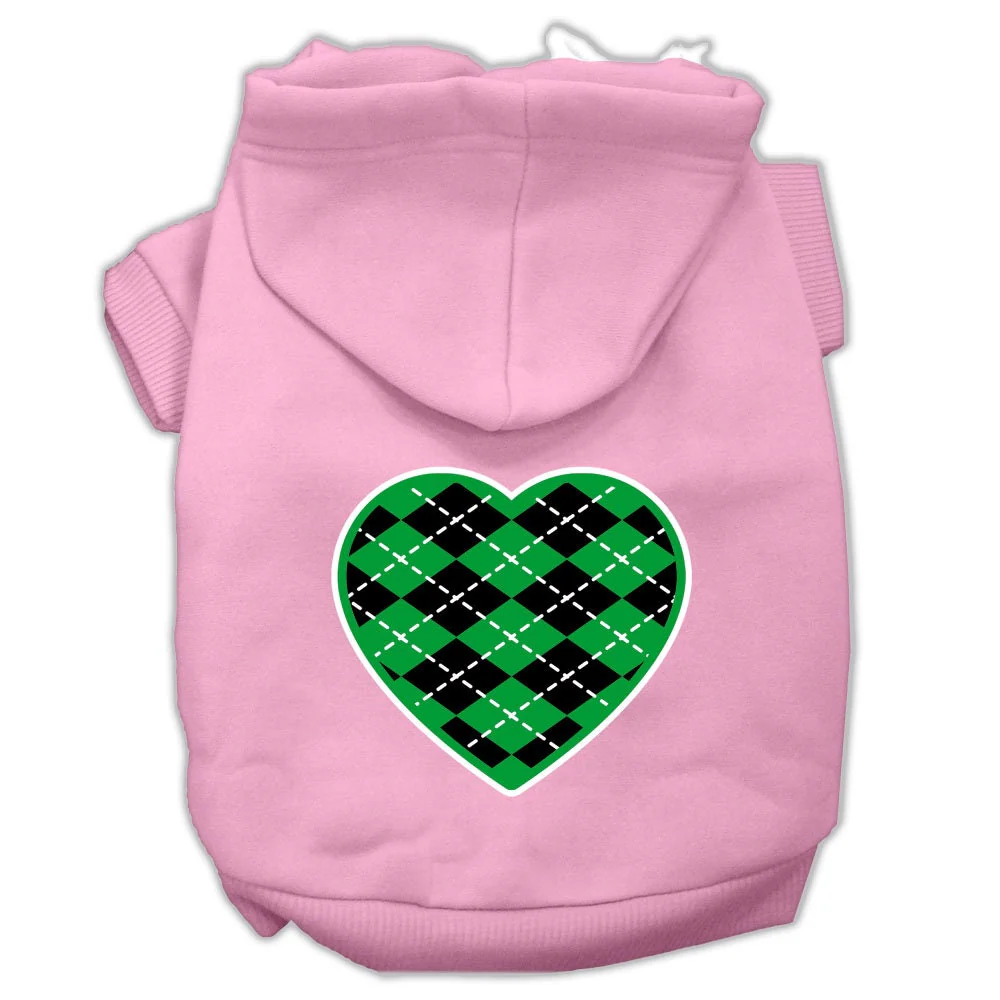 Pet Hoodie "Green Argyle Heart" - Image 6