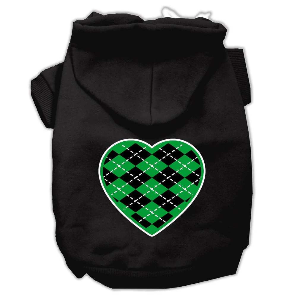 Pet Hoodie "Green Argyle Heart" - Image 8