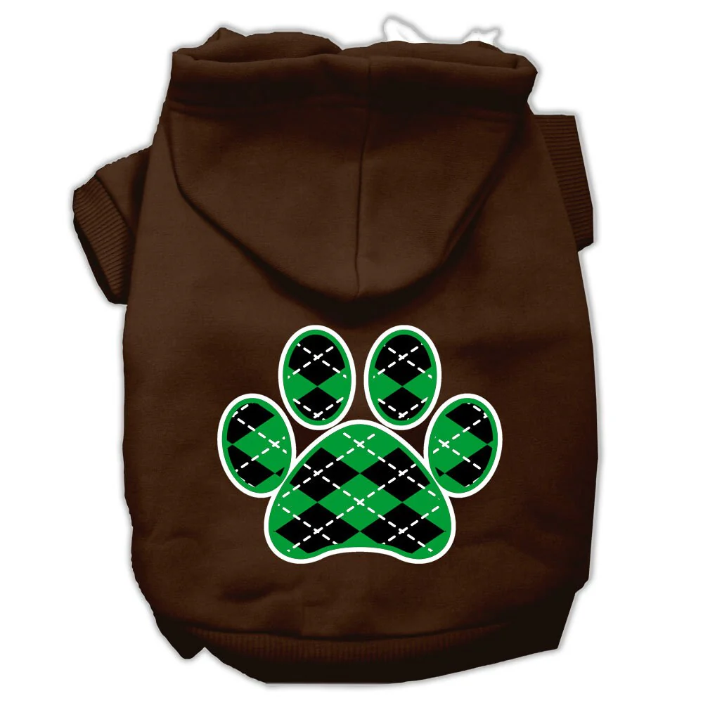 Pet Hoodie "Green Argyle Paw" - Image 10