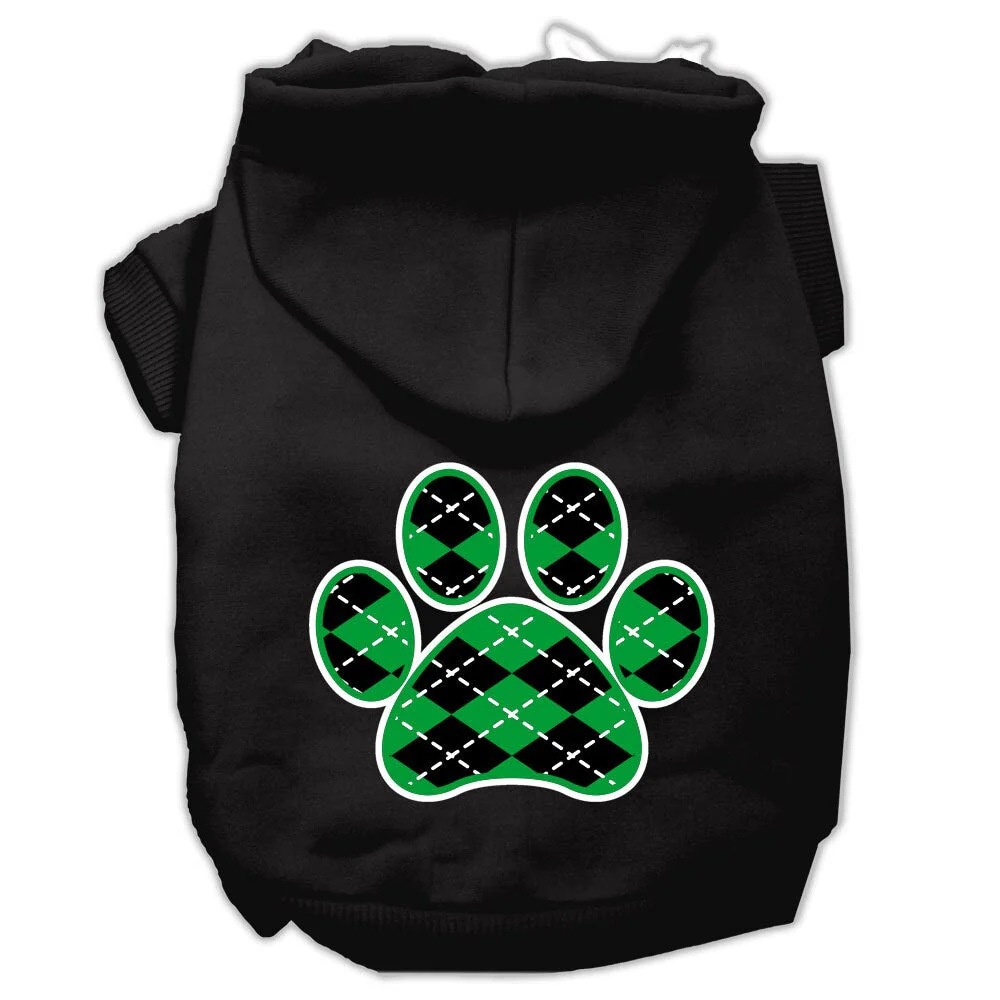 Pet Hoodie "Green Argyle Paw" - Image 4