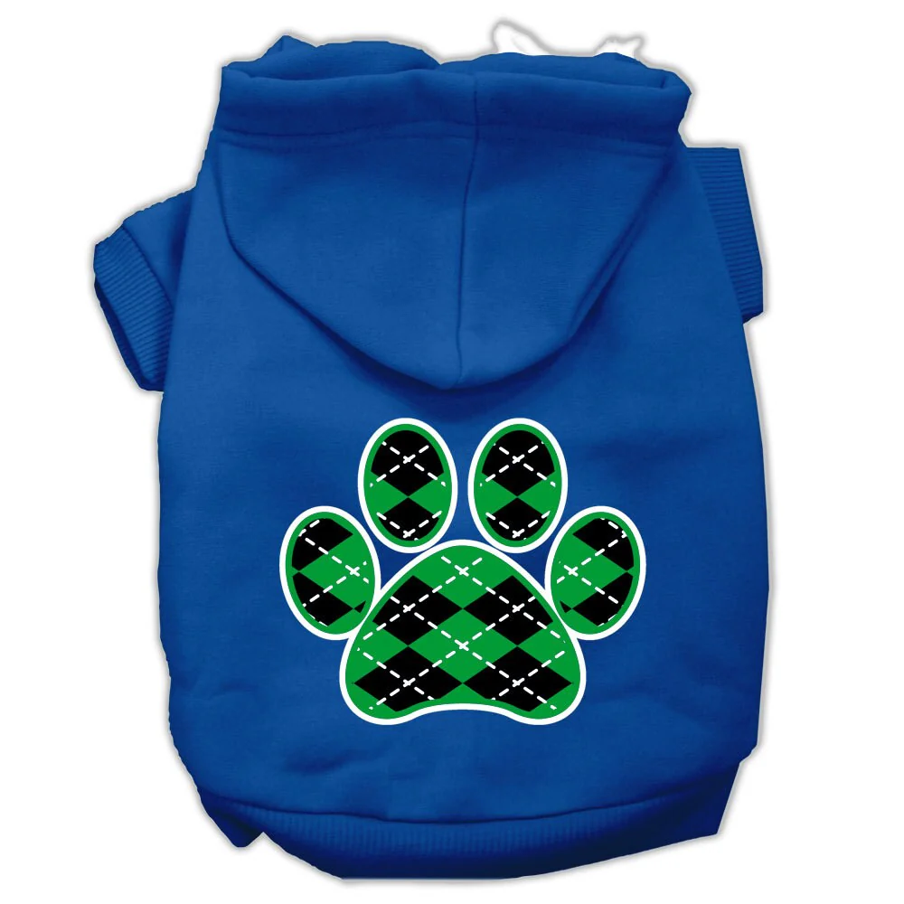 Pet Hoodie "Green Argyle Paw" - Image 5