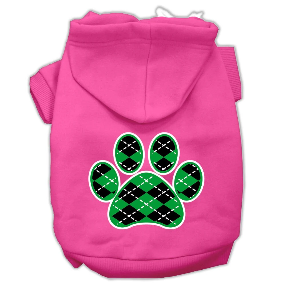 Pet Hoodie "Green Argyle Paw" - Image 6