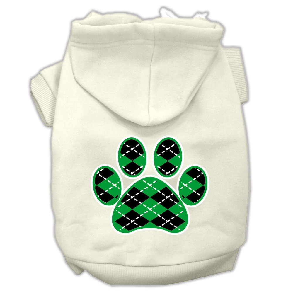 Pet Hoodie "Green Argyle Paw" - Image 7
