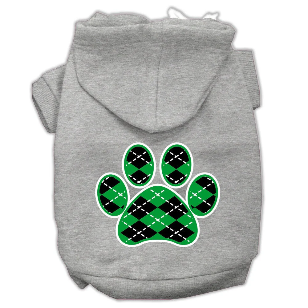 Pet Hoodie "Green Argyle Paw" - Image 8