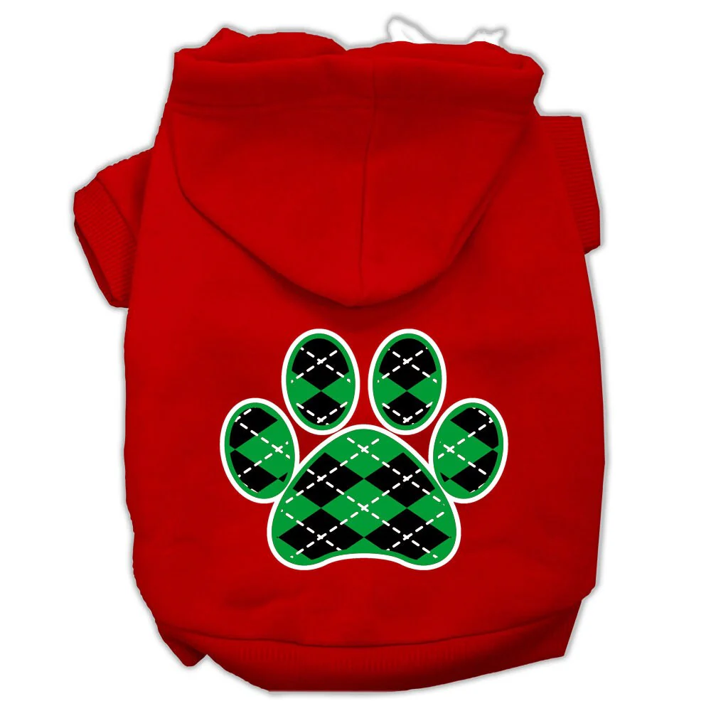 Pet Hoodie "Green Argyle Paw" - Image 9