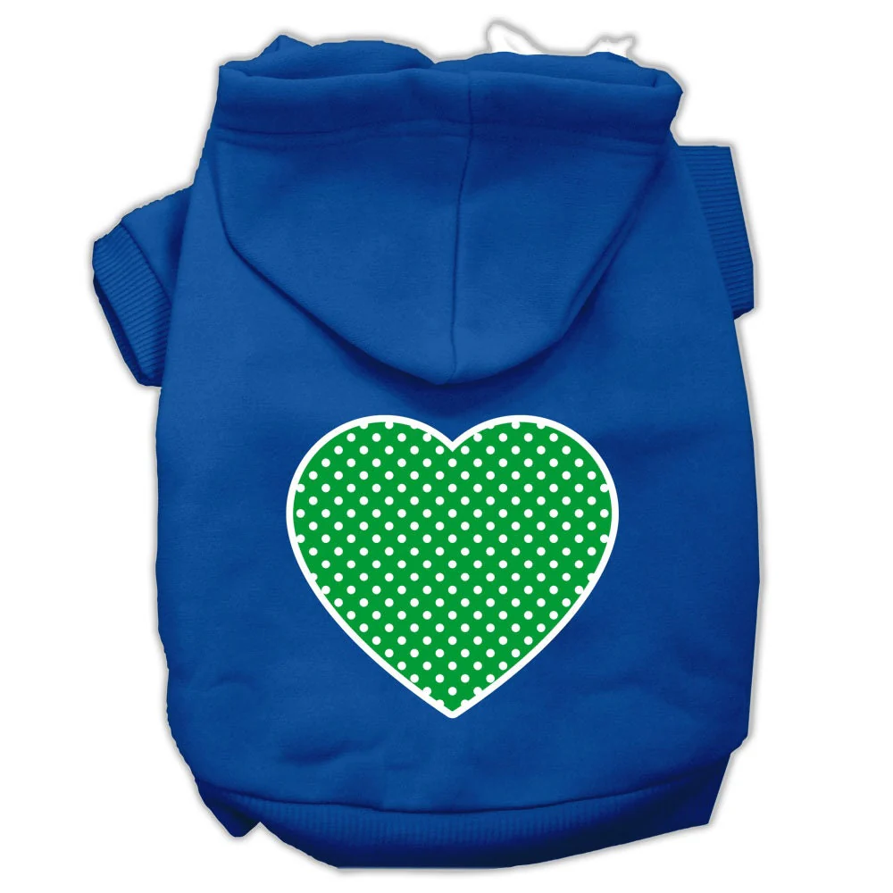 Pet Hoodie "Green Swiss Dots Heart" - Image 10