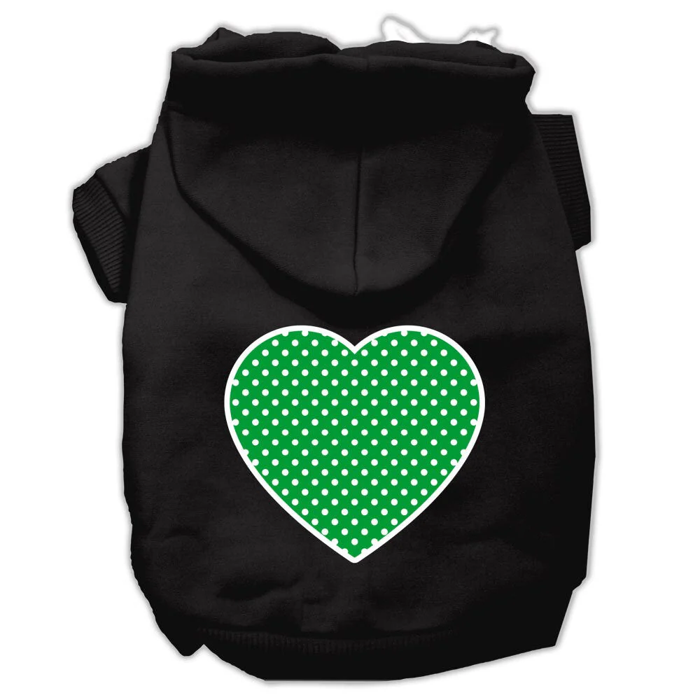 Pet Hoodie "Green Swiss Dots Heart" - Image 3