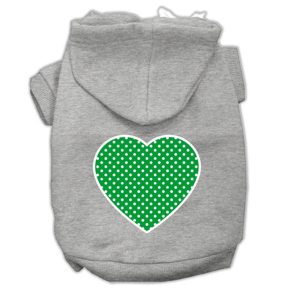 Pet Hoodie "Green Swiss Dots Heart" - Image 5