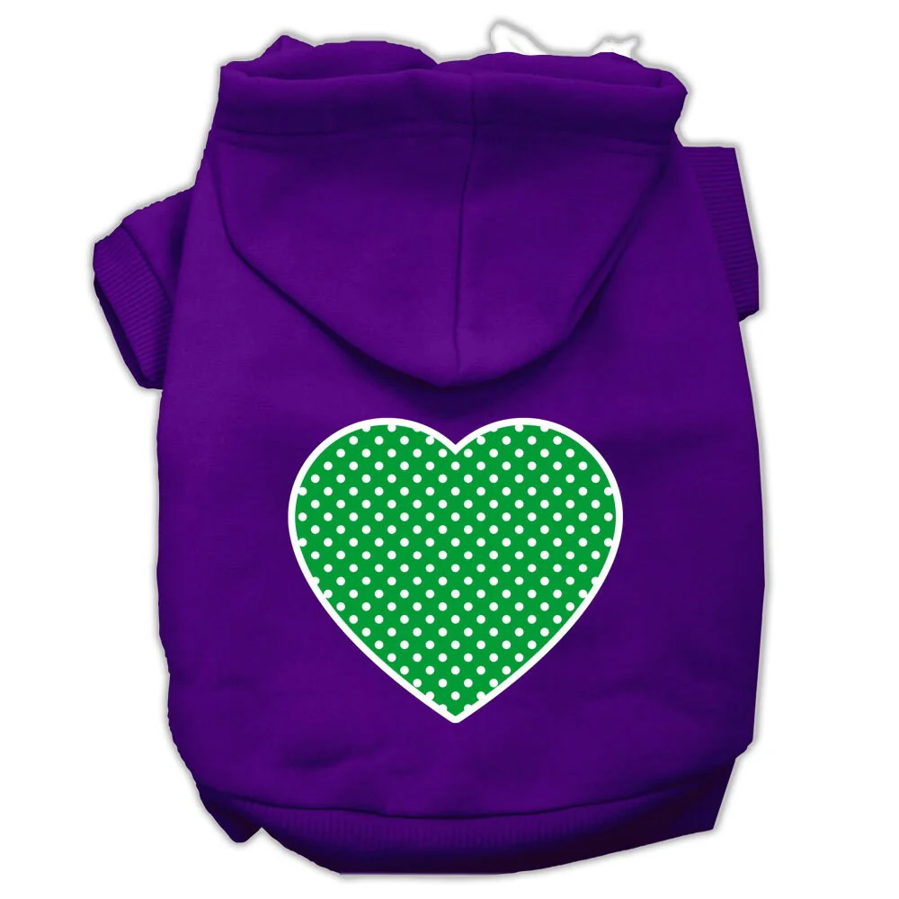 Pet Hoodie "Green Swiss Dots Heart" - Image 6