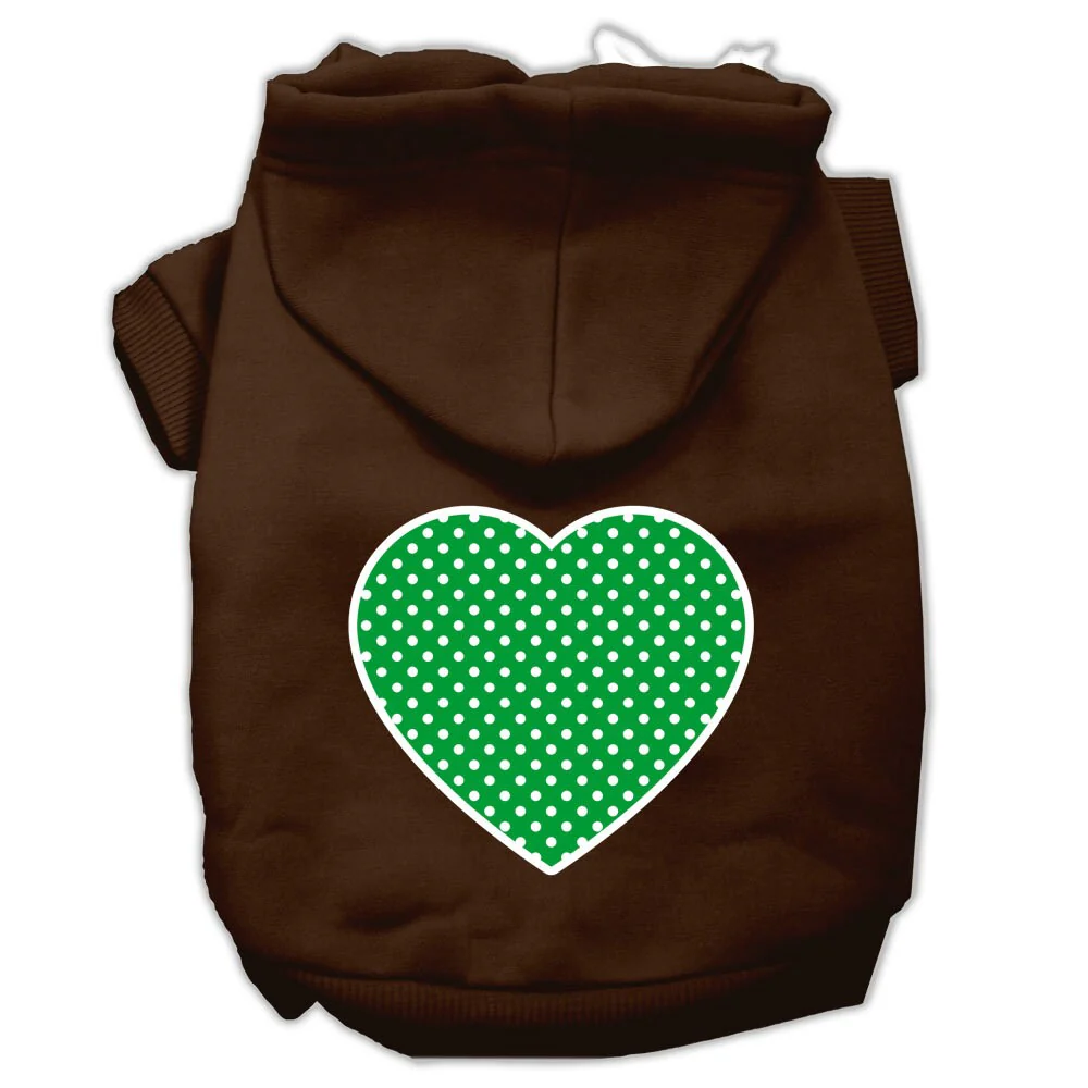 Pet Hoodie "Green Swiss Dots Heart" - Image 8