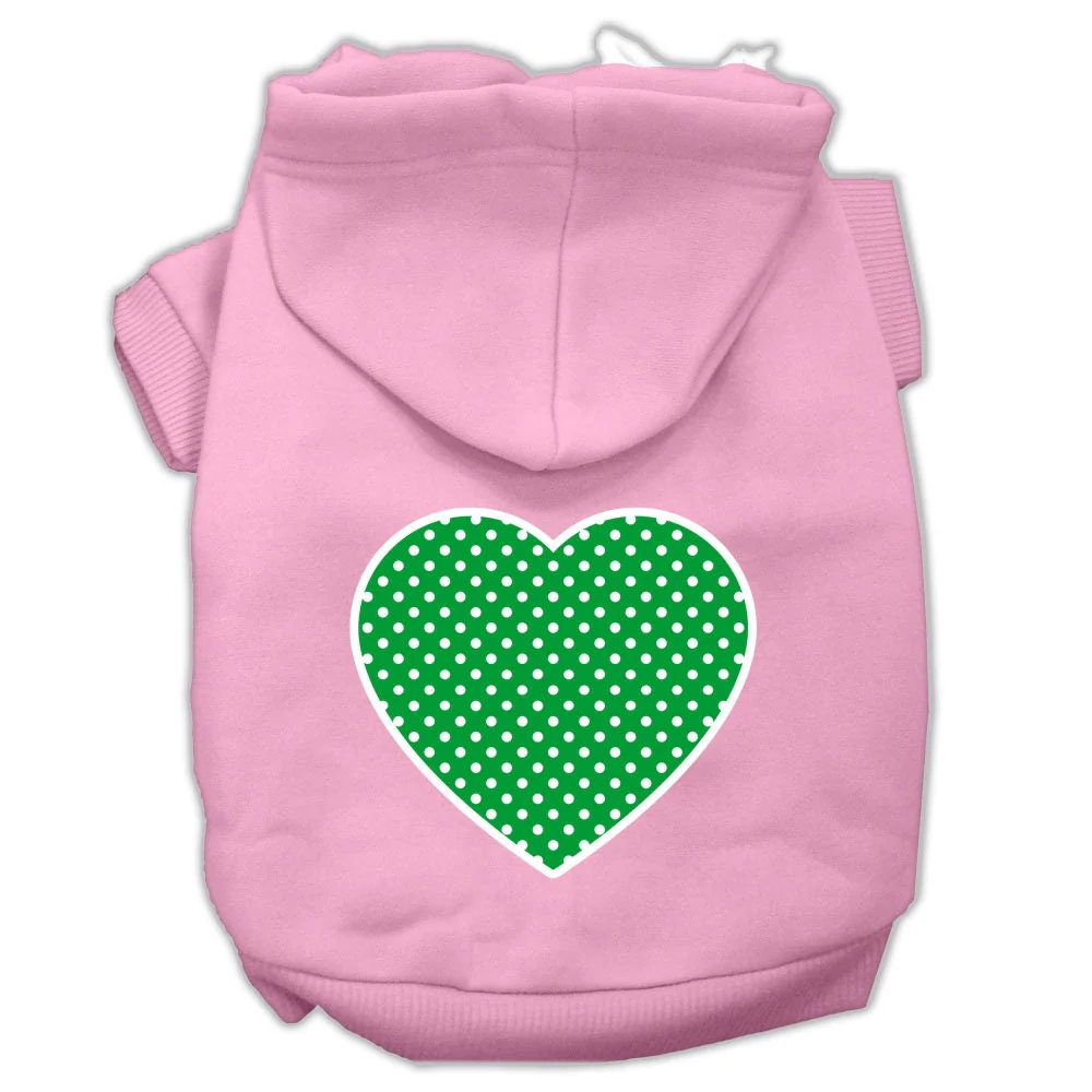 Pet Hoodie "Green Swiss Dots Heart" - Image 9