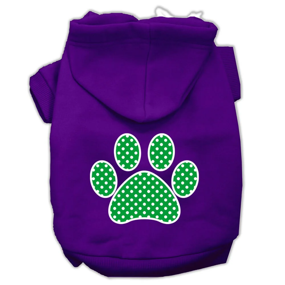 Pet Hoodie "Green Swiss Dots Paw" - Image 10