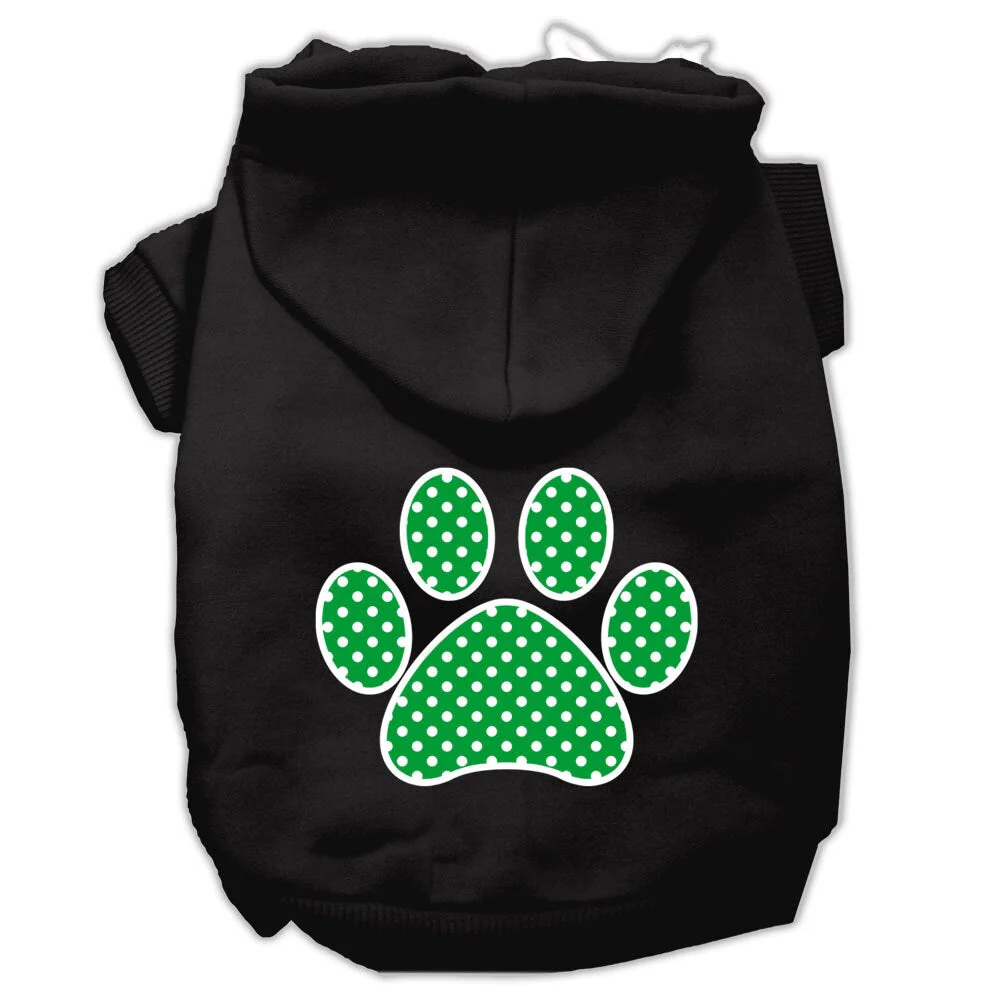 Pet Hoodie "Green Swiss Dots Paw" - Image 3