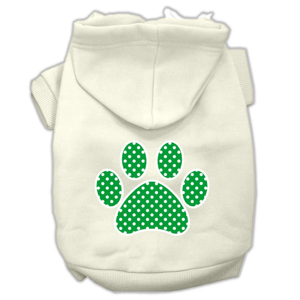 Pet Hoodie "Green Swiss Dots Paw" - Image 4