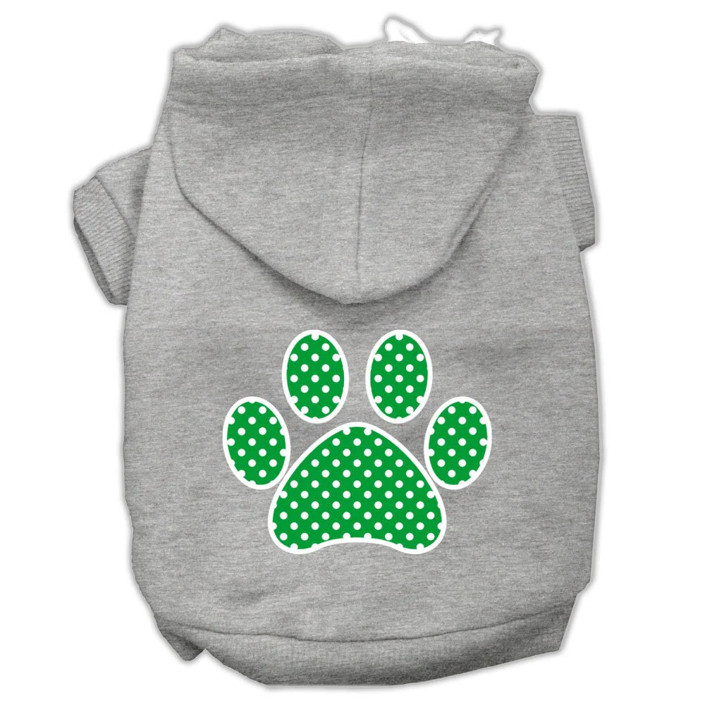 Pet Hoodie "Green Swiss Dots Paw" - Image 5