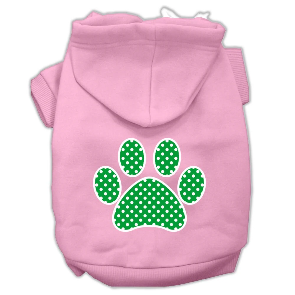 Pet Hoodie "Green Swiss Dots Paw" - Image 6