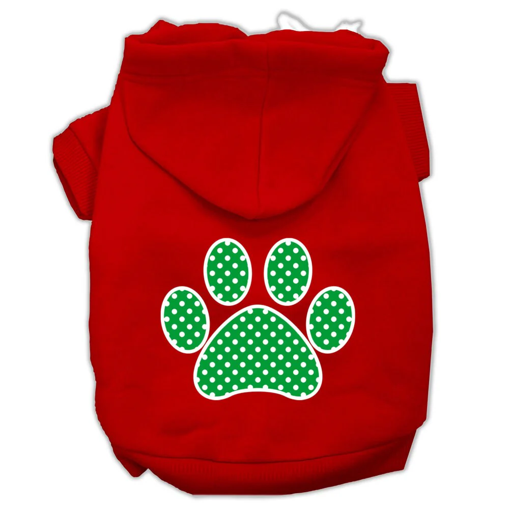 Pet Hoodie "Green Swiss Dots Paw" - Image 7