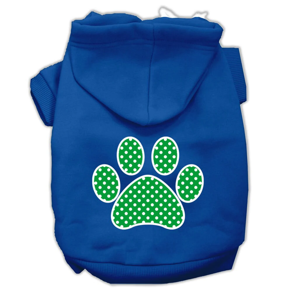 Pet Hoodie "Green Swiss Dots Paw" - Image 8
