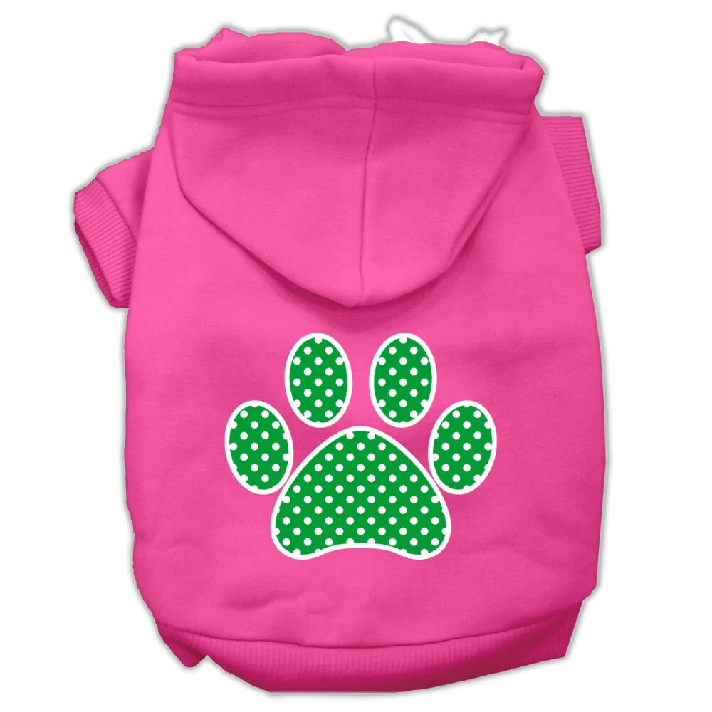 Pet Hoodie "Green Swiss Dots Paw" - Image 9