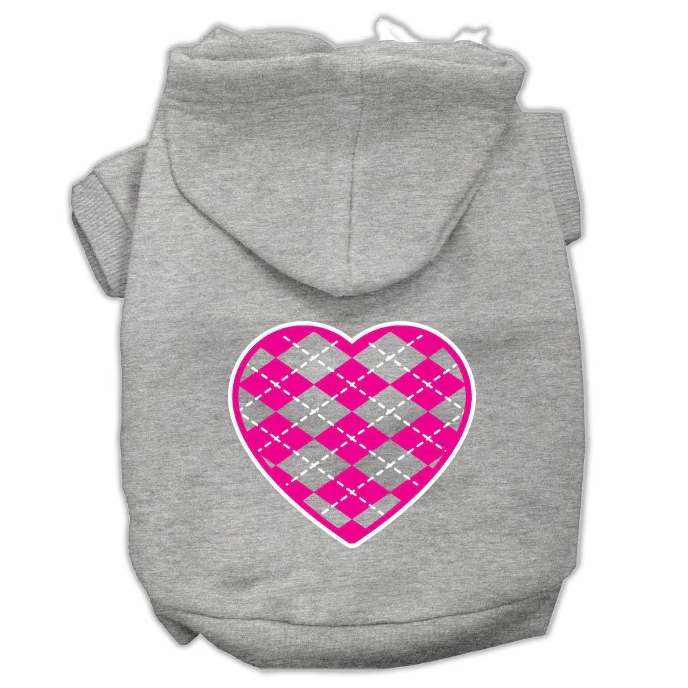 Pet Hoodie "Pink Argyle Heart" - Image 6