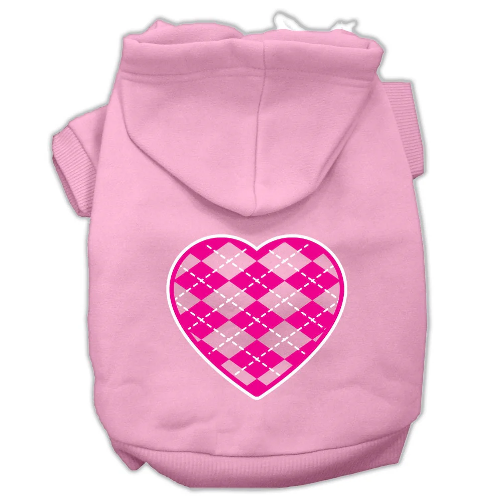 Pet Hoodie "Pink Argyle Heart" - Image 7