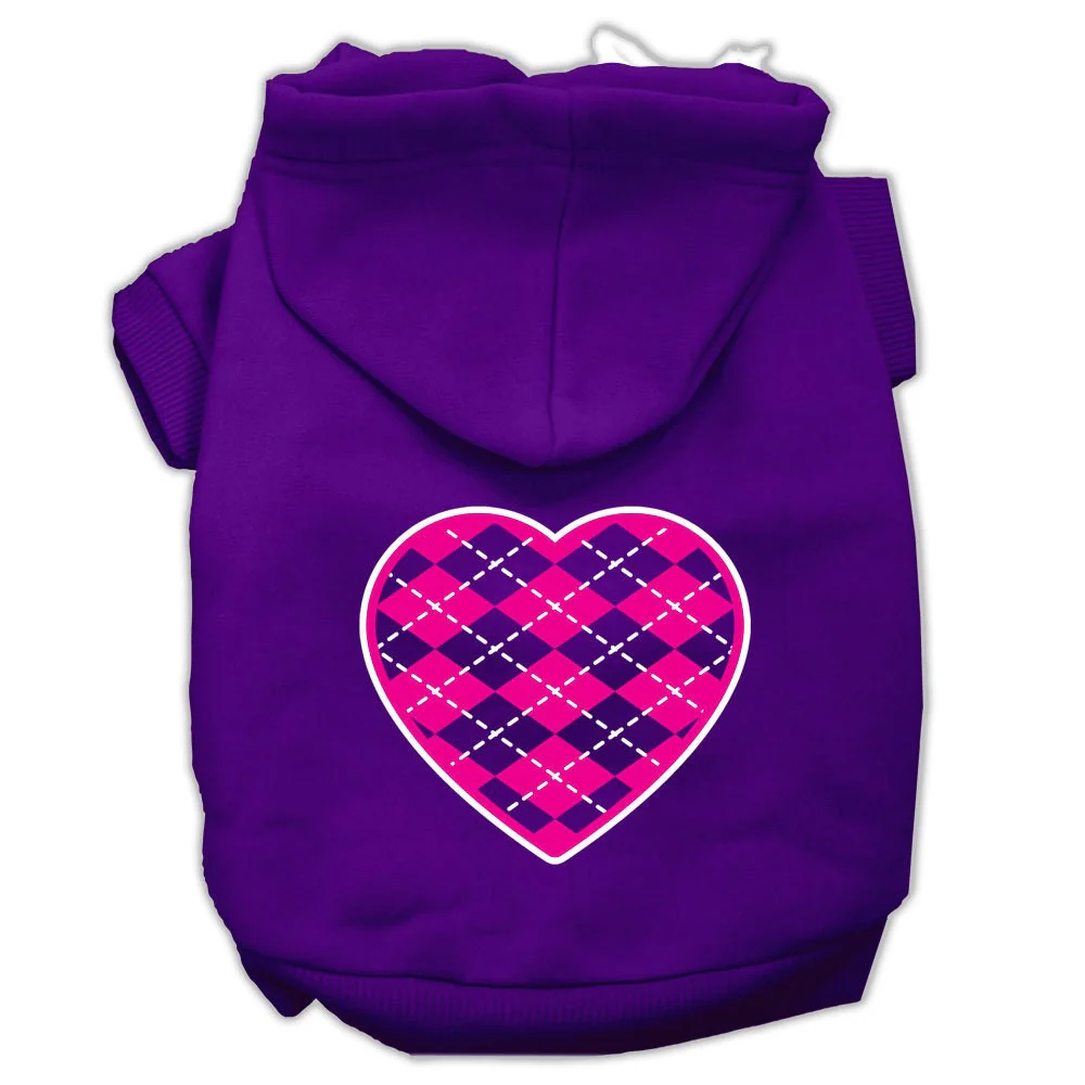 Pet Hoodie "Pink Argyle Heart" - Image 8