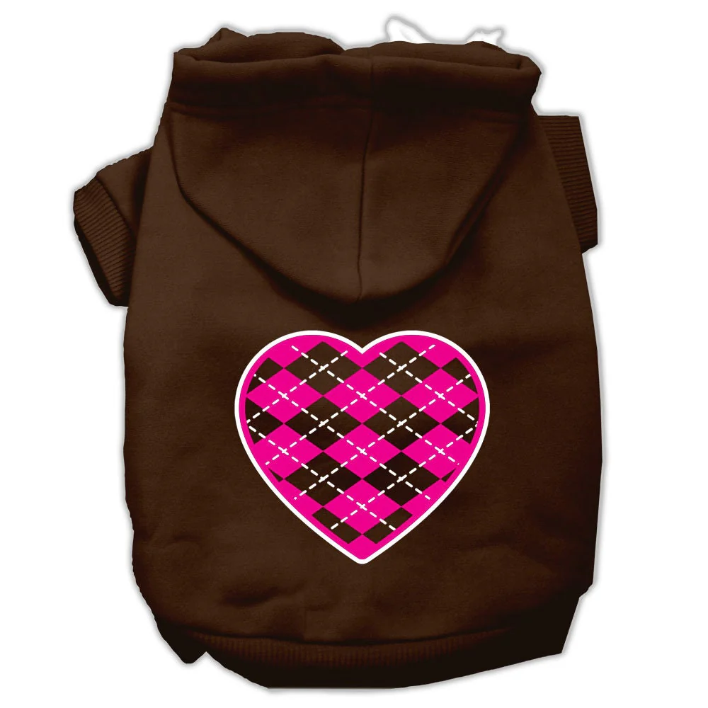 Pet Hoodie "Pink Argyle Heart" - Image 9