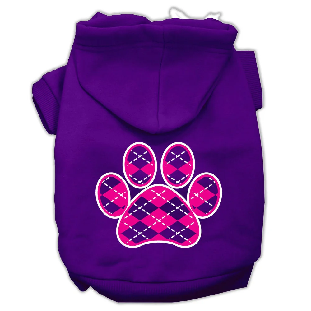 Pet Hoodie "Pink Argyle Paw" - Image 6