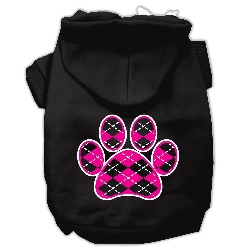 Pet Hoodie "Pink Argyle Paw" - Image 8