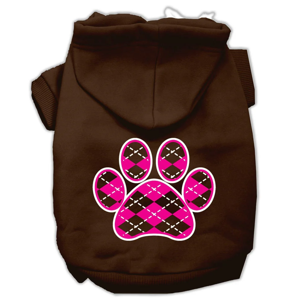 Pet Hoodie "Pink Argyle Paw" - Image 9