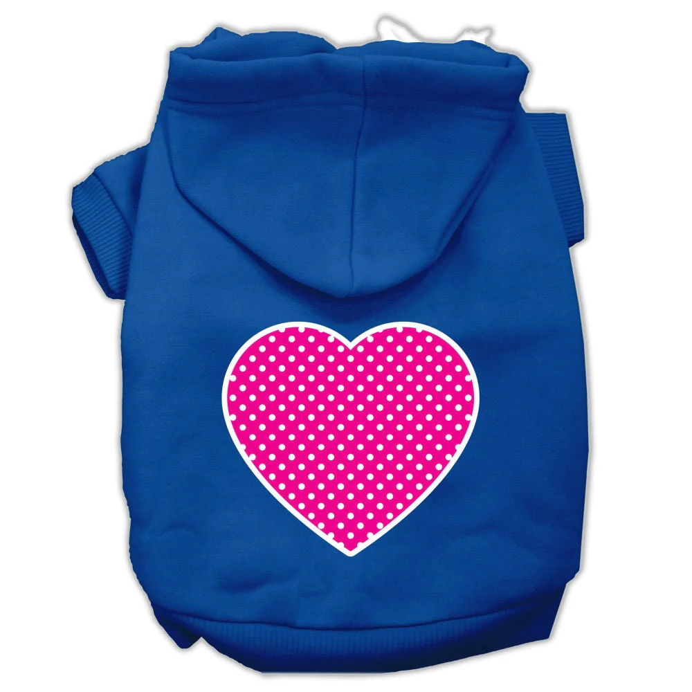 Pet Hoodie "Pink Swiss Dots Heart" - Image 10