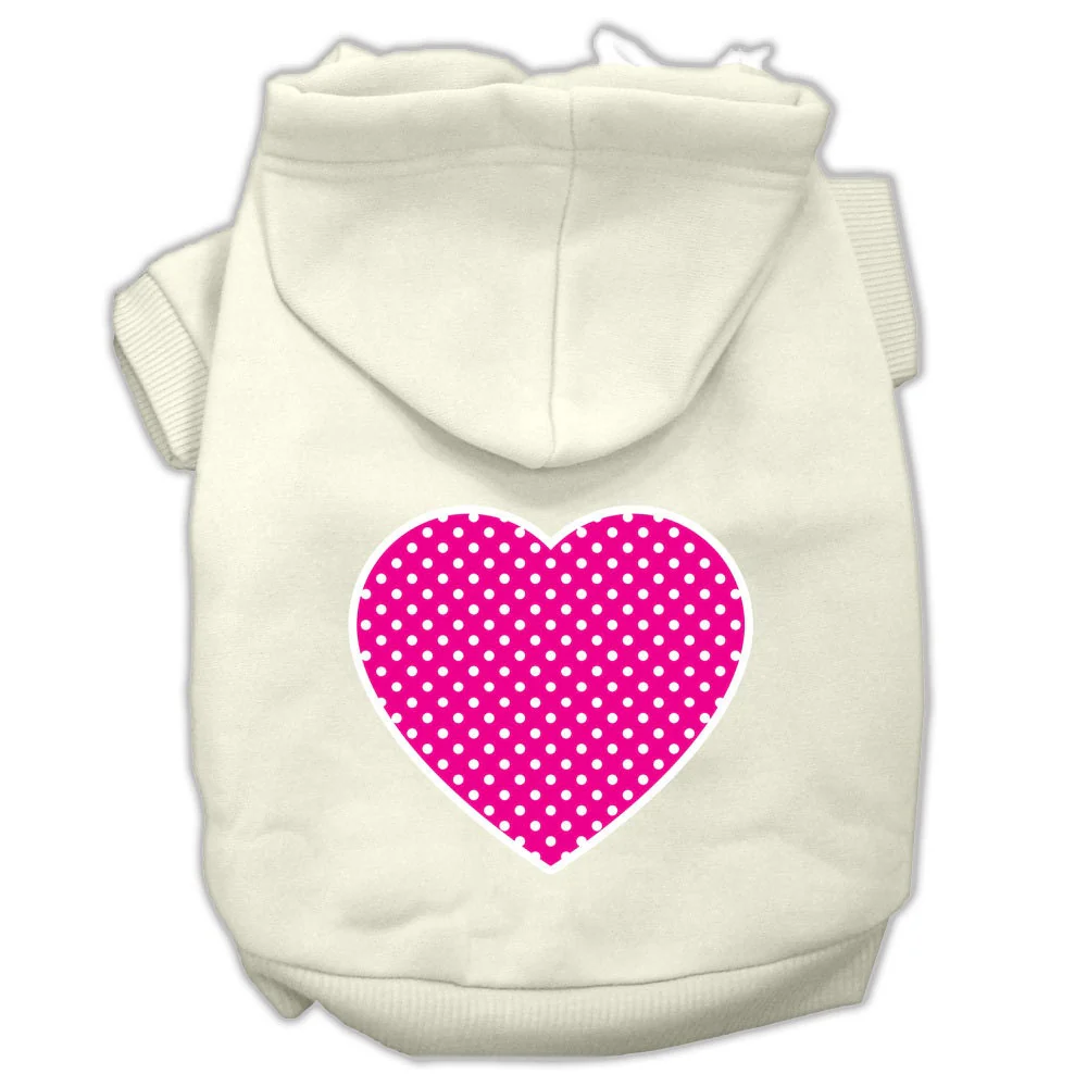 Pet Hoodie "Pink Swiss Dots Heart" - Image 3
