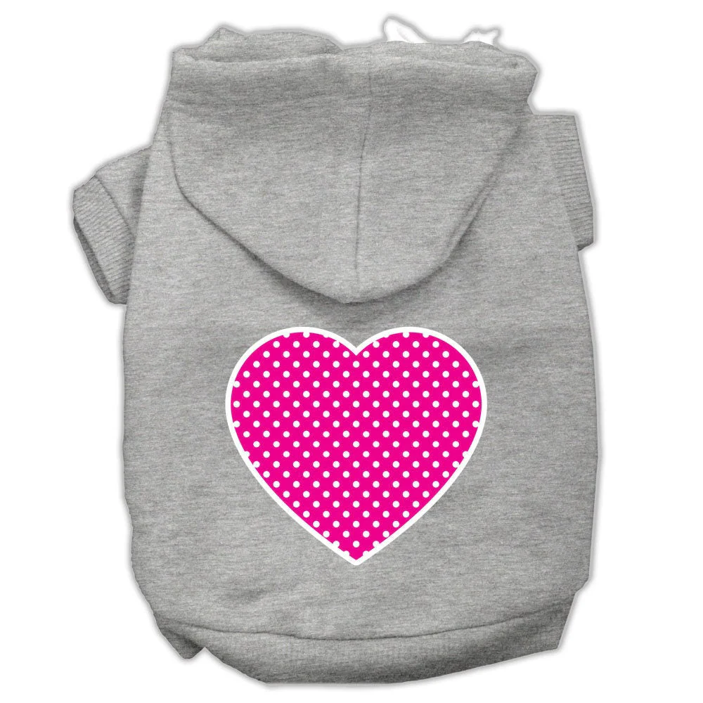 Pet Hoodie "Pink Swiss Dots Heart" - Image 4