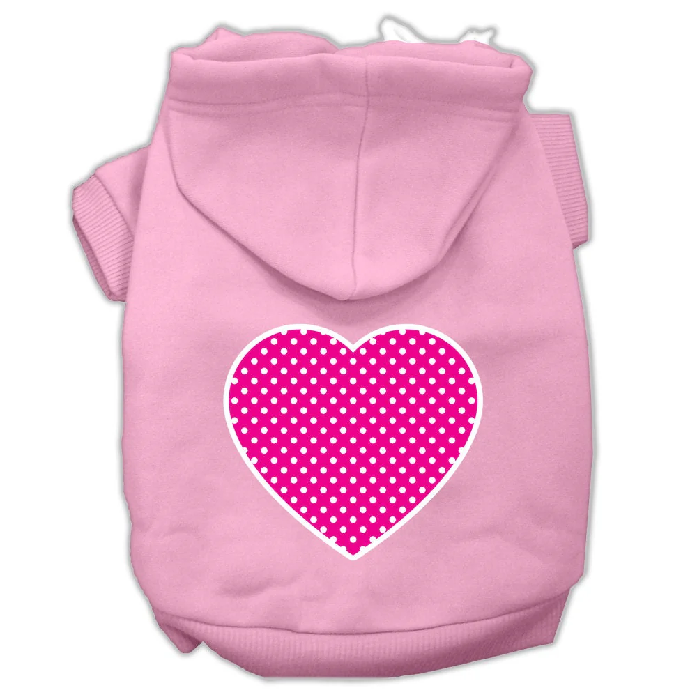 Pet Hoodie "Pink Swiss Dots Heart" - Image 5