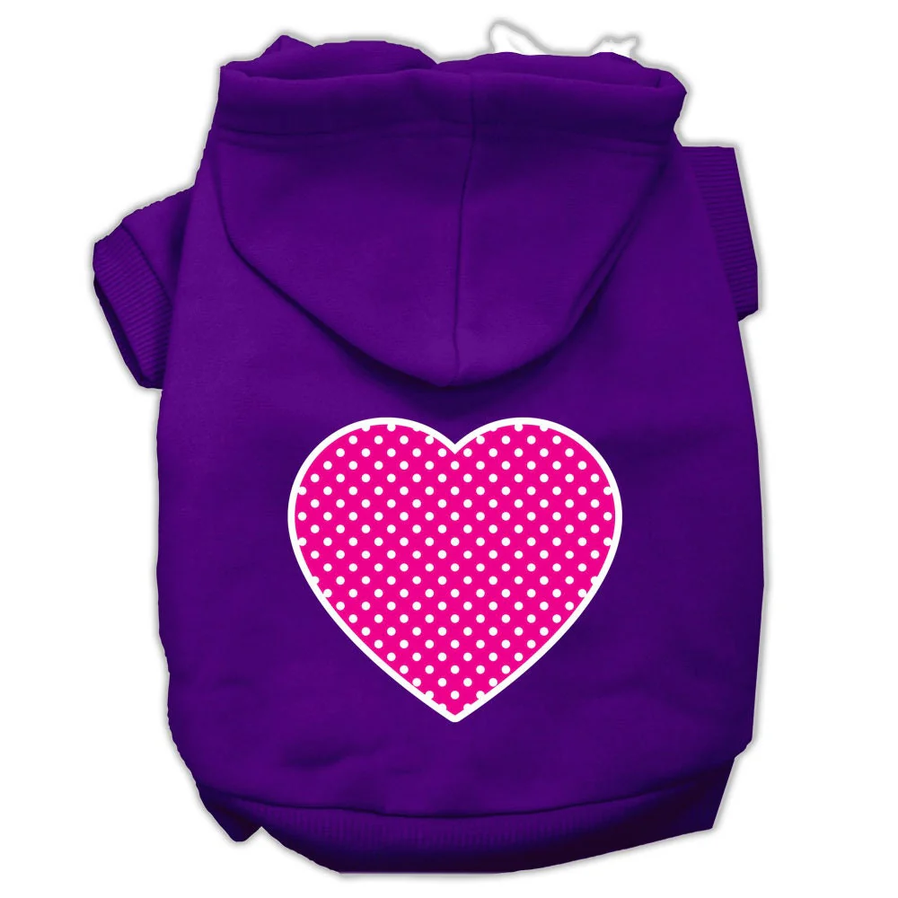 Pet Hoodie "Pink Swiss Dots Heart" - Image 6