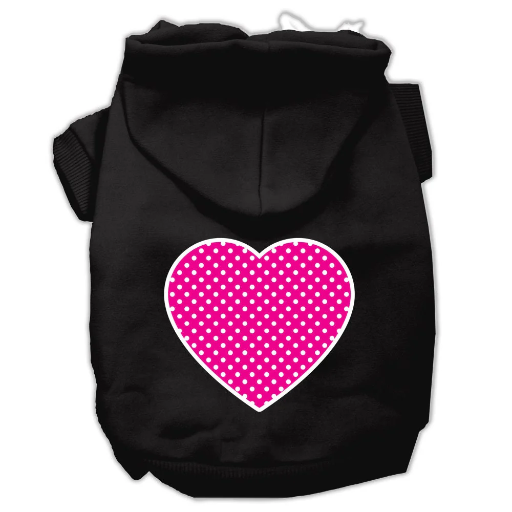 Pet Hoodie "Pink Swiss Dots Heart" - Image 7