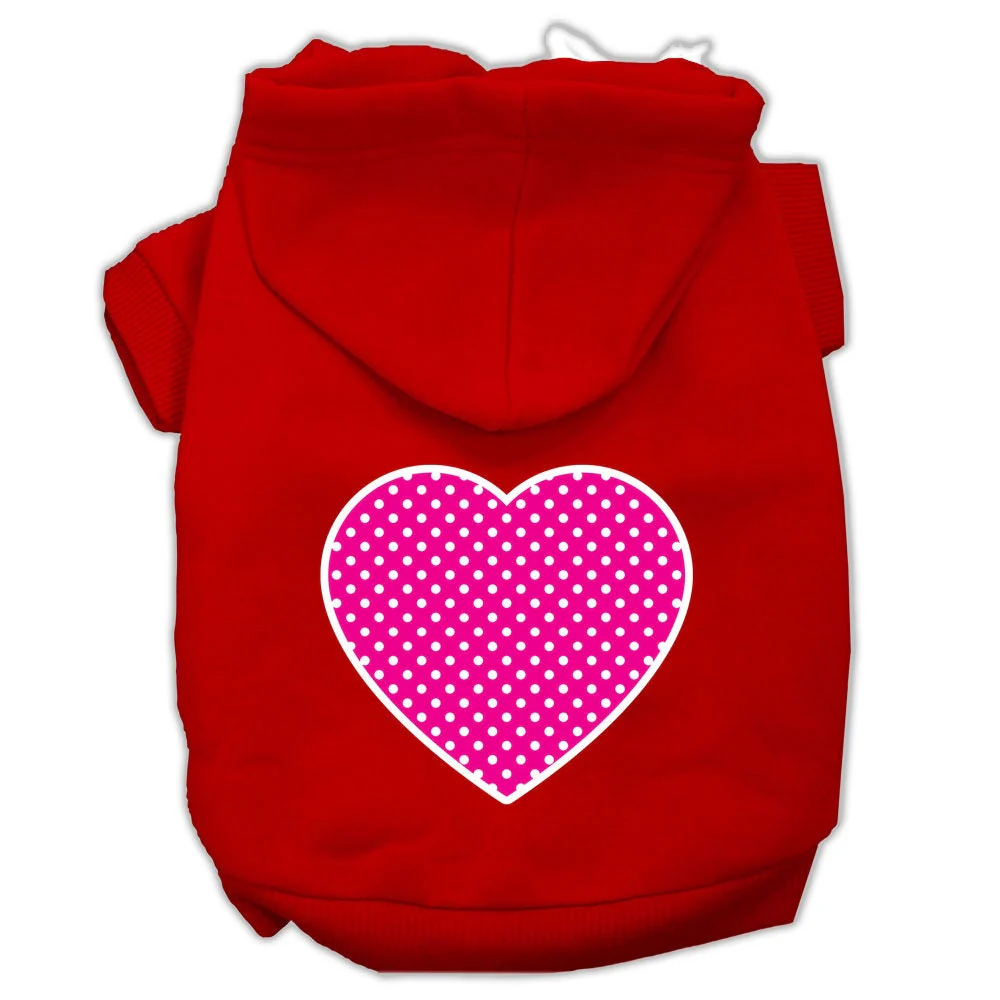 Pet Hoodie "Pink Swiss Dots Heart" - Image 8