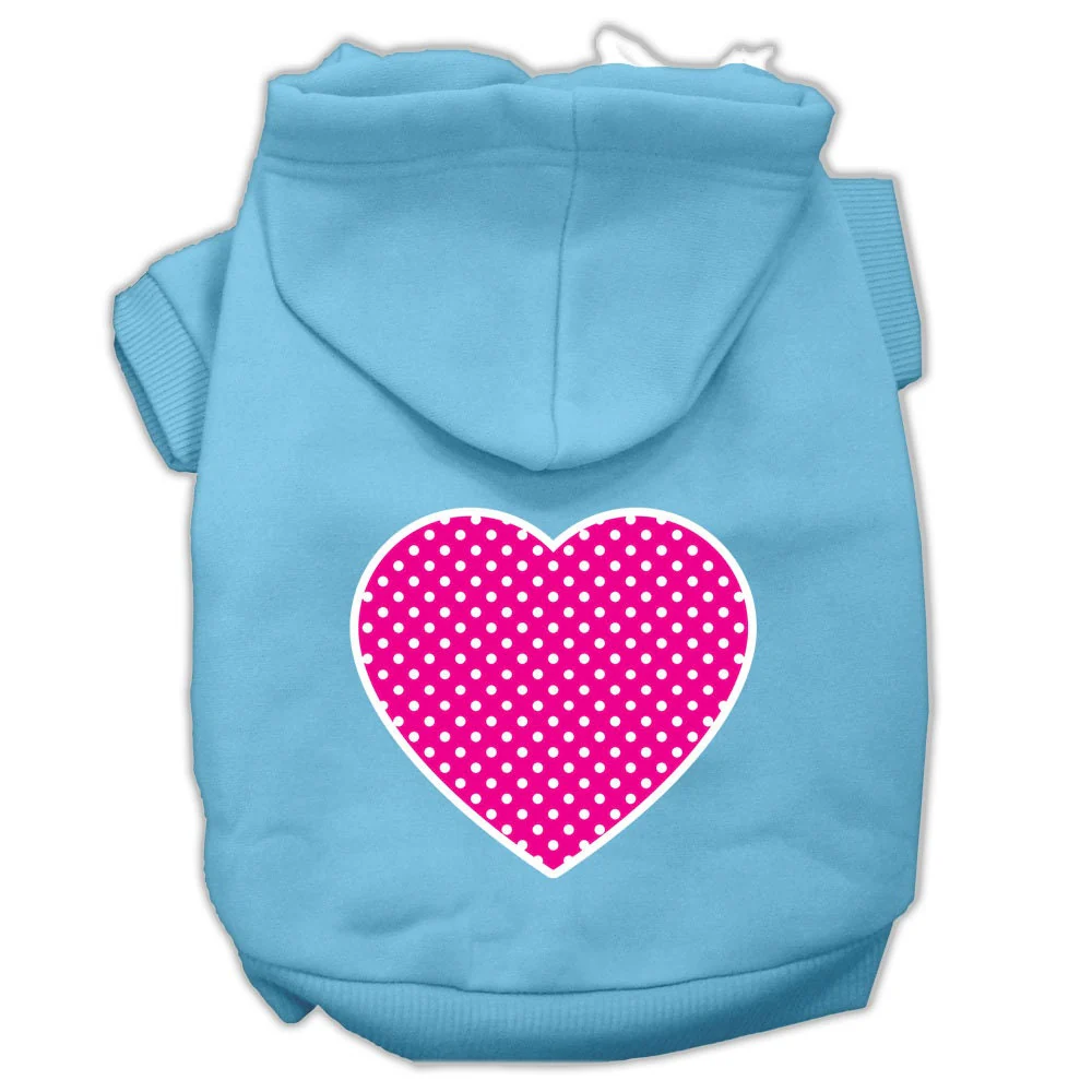 Pet Hoodie "Pink Swiss Dots Heart" - Image 9