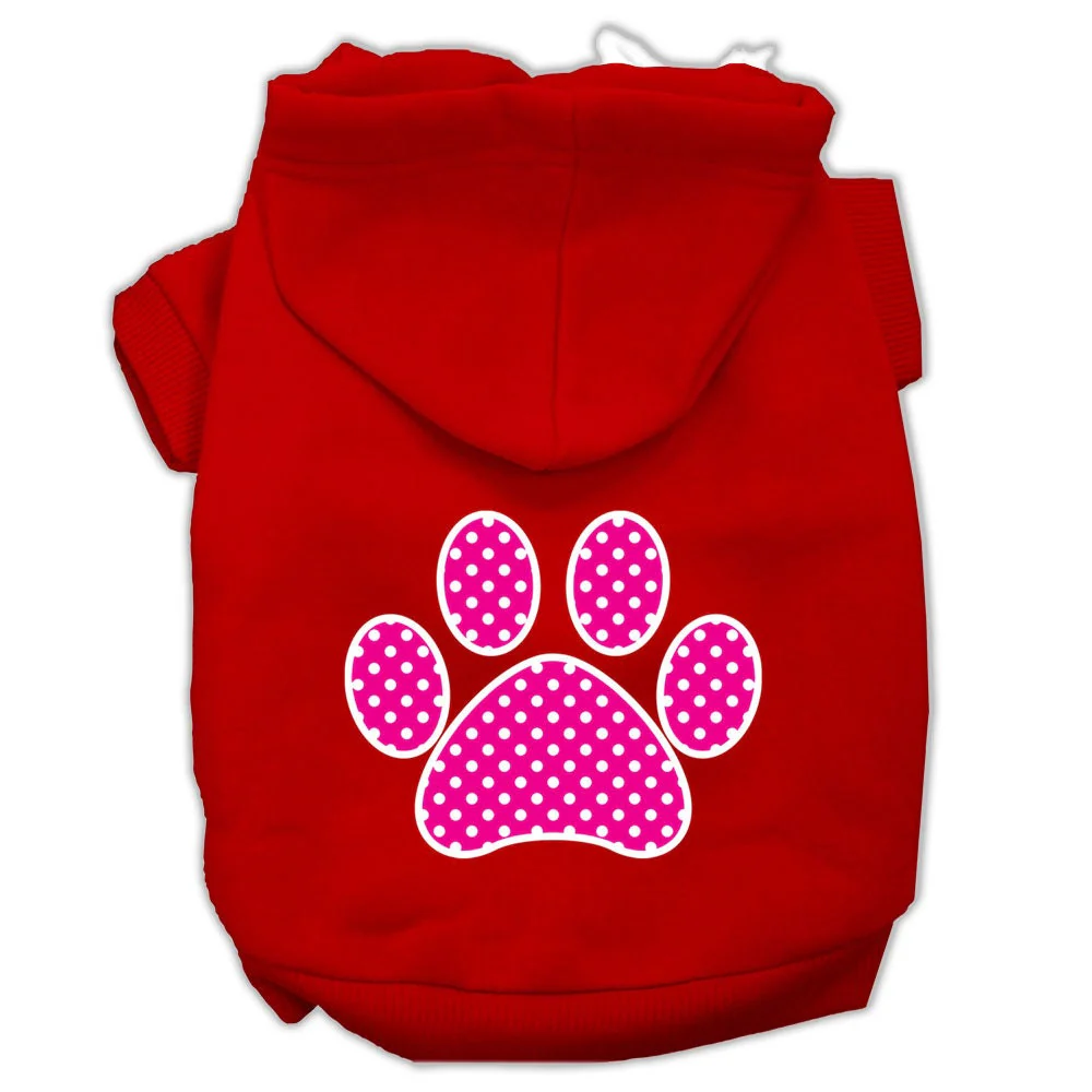 Pet Hoodie "Pink Swiss Dots Paw" - Image 10