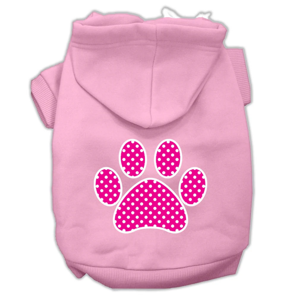Pet Hoodie "Pink Swiss Dots Paw" - Image 3