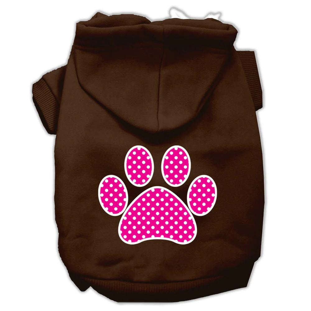 Pet Hoodie "Pink Swiss Dots Paw" - Image 6