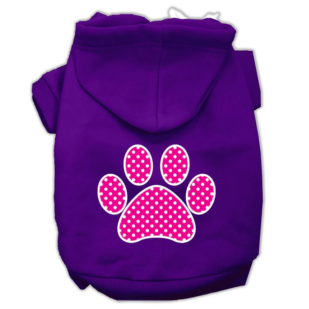 Pet Hoodie "Pink Swiss Dots Paw" - Image 8