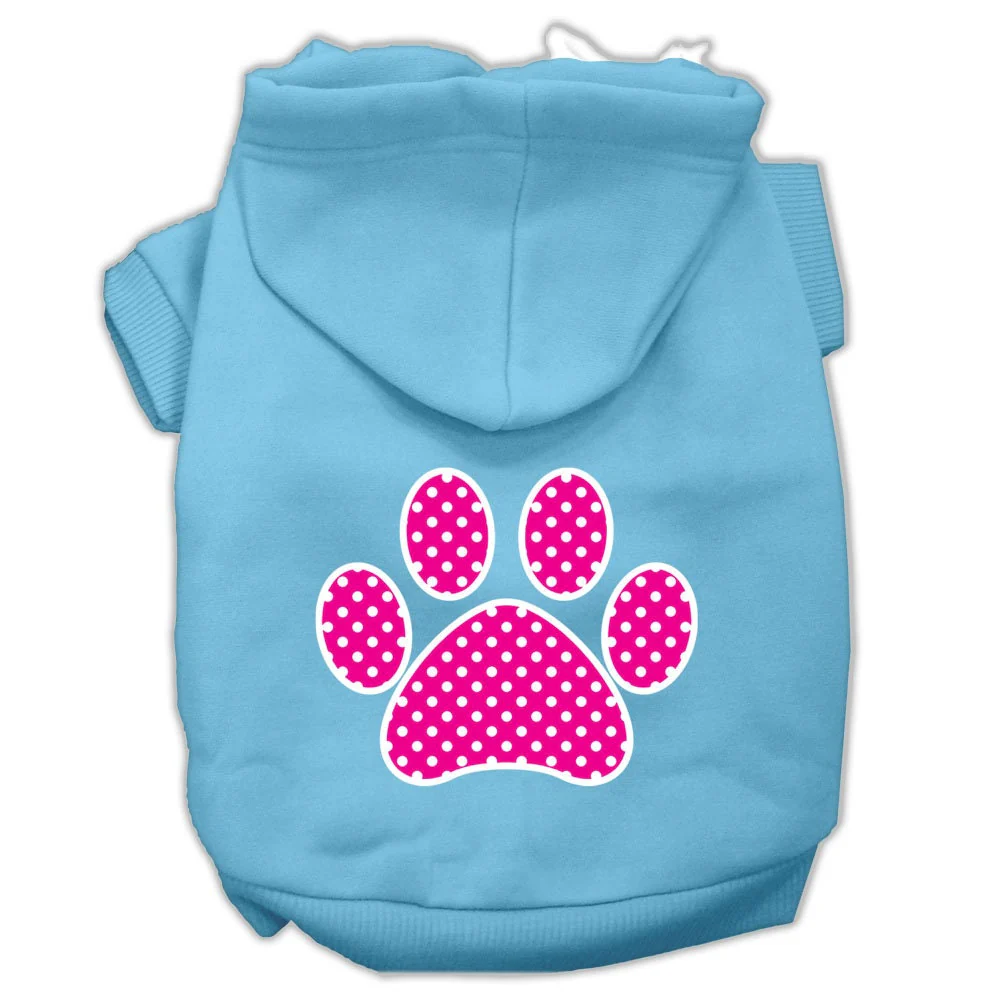 Pet Hoodie "Pink Swiss Dots Paw" - Image 9