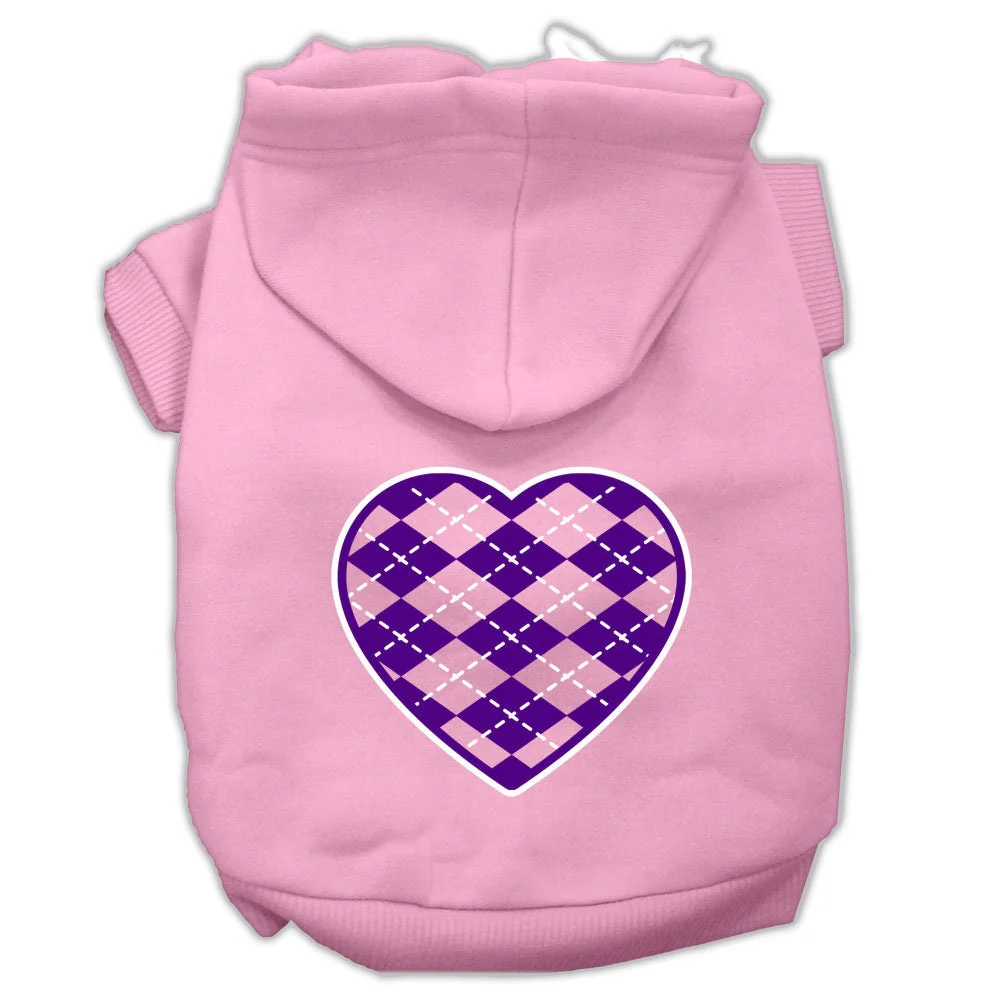 Pet Hoodie "Purple Argyle Heart" - Image 10