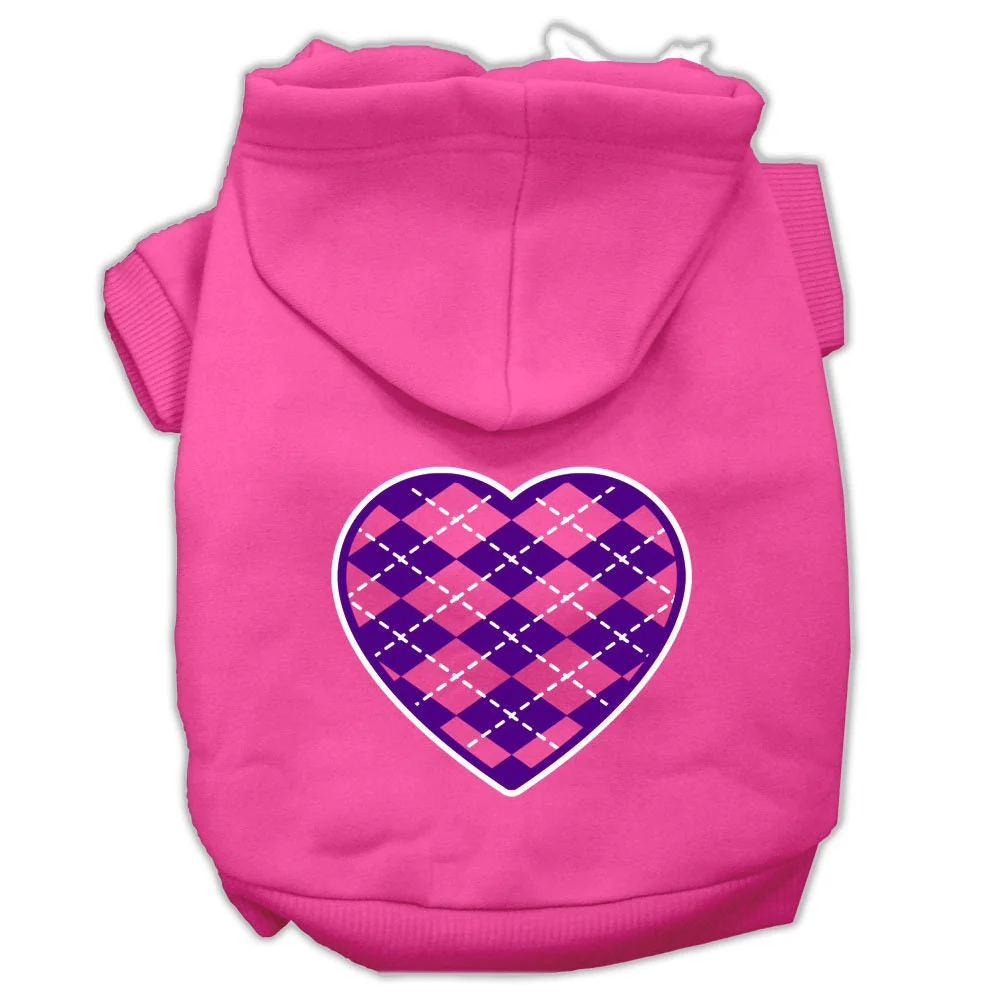 Pet Hoodie "Purple Argyle Heart" - Image 5