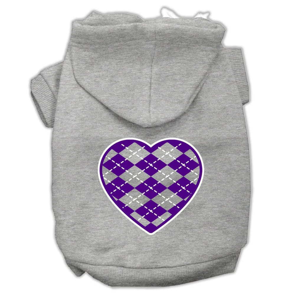 Pet Hoodie "Purple Argyle Heart" - Image 7