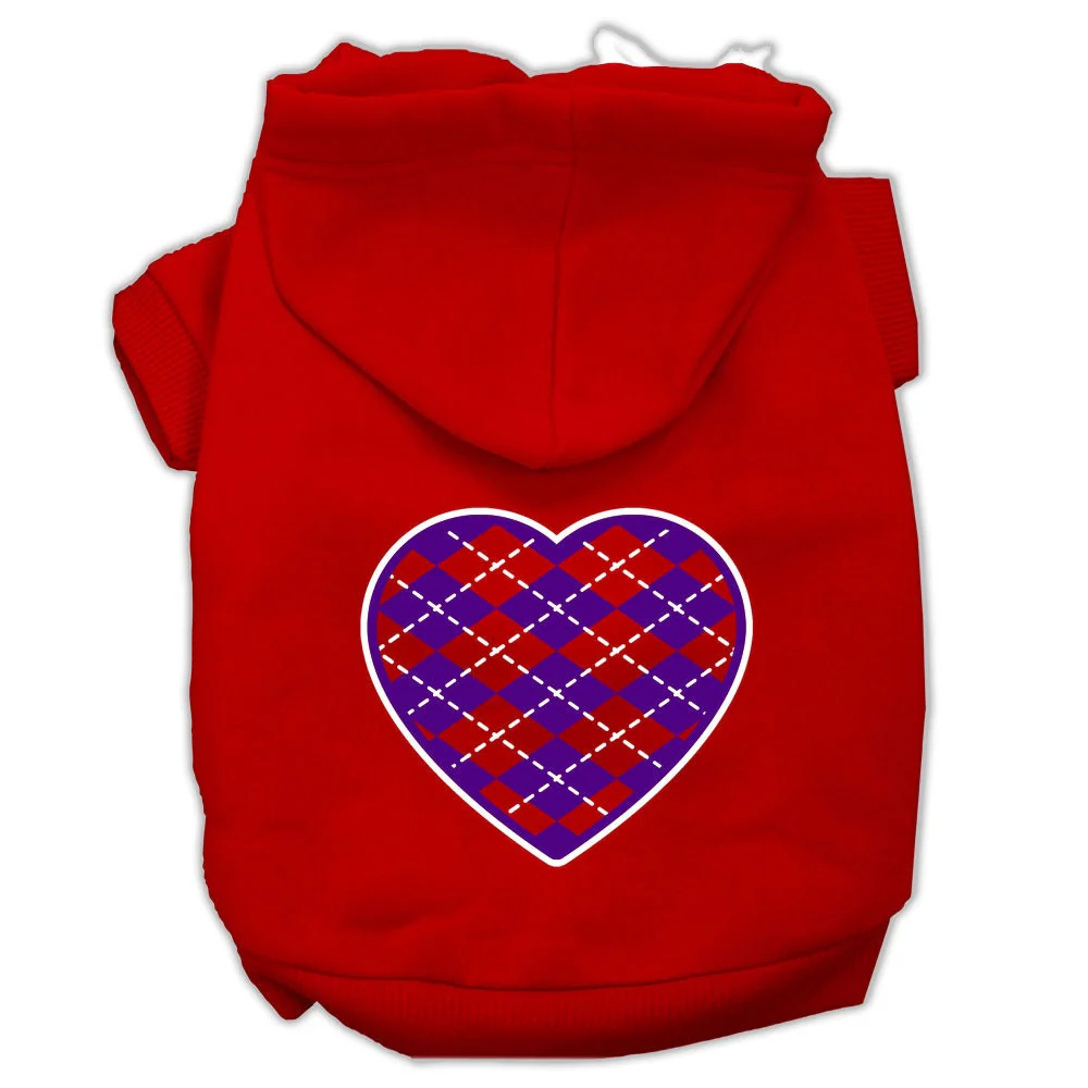 Pet Hoodie "Purple Argyle Heart" - Image 8