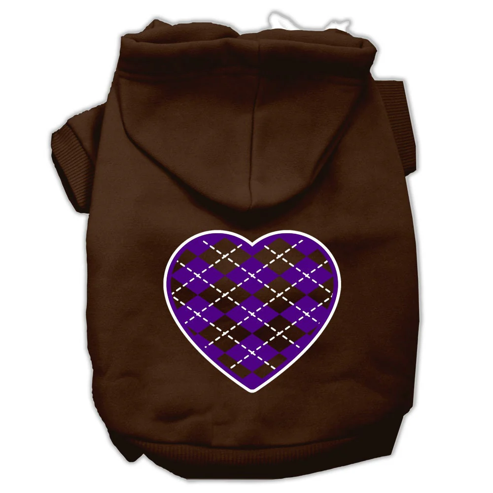 Pet Hoodie "Purple Argyle Heart" - Image 9