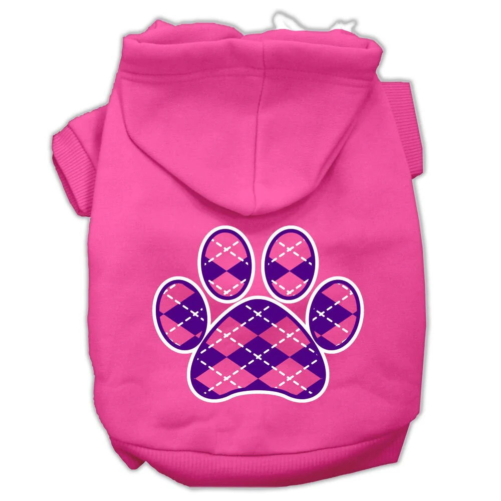 Pet Hoodie "Purple Argyle Paw" - Image 4